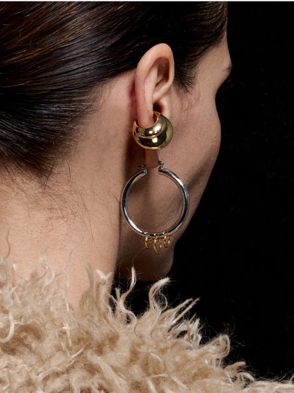 Two-Tone Triple Hoop Earrings