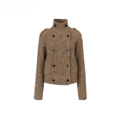 Multicolor Yarn Turtleneck Knit Turtleneck