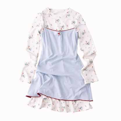 Mediterranean Floral Two-Piece Dress Set