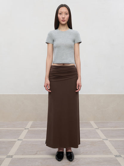 Regular-Shoulder Round Neck Short-Sleeve T-Shirt