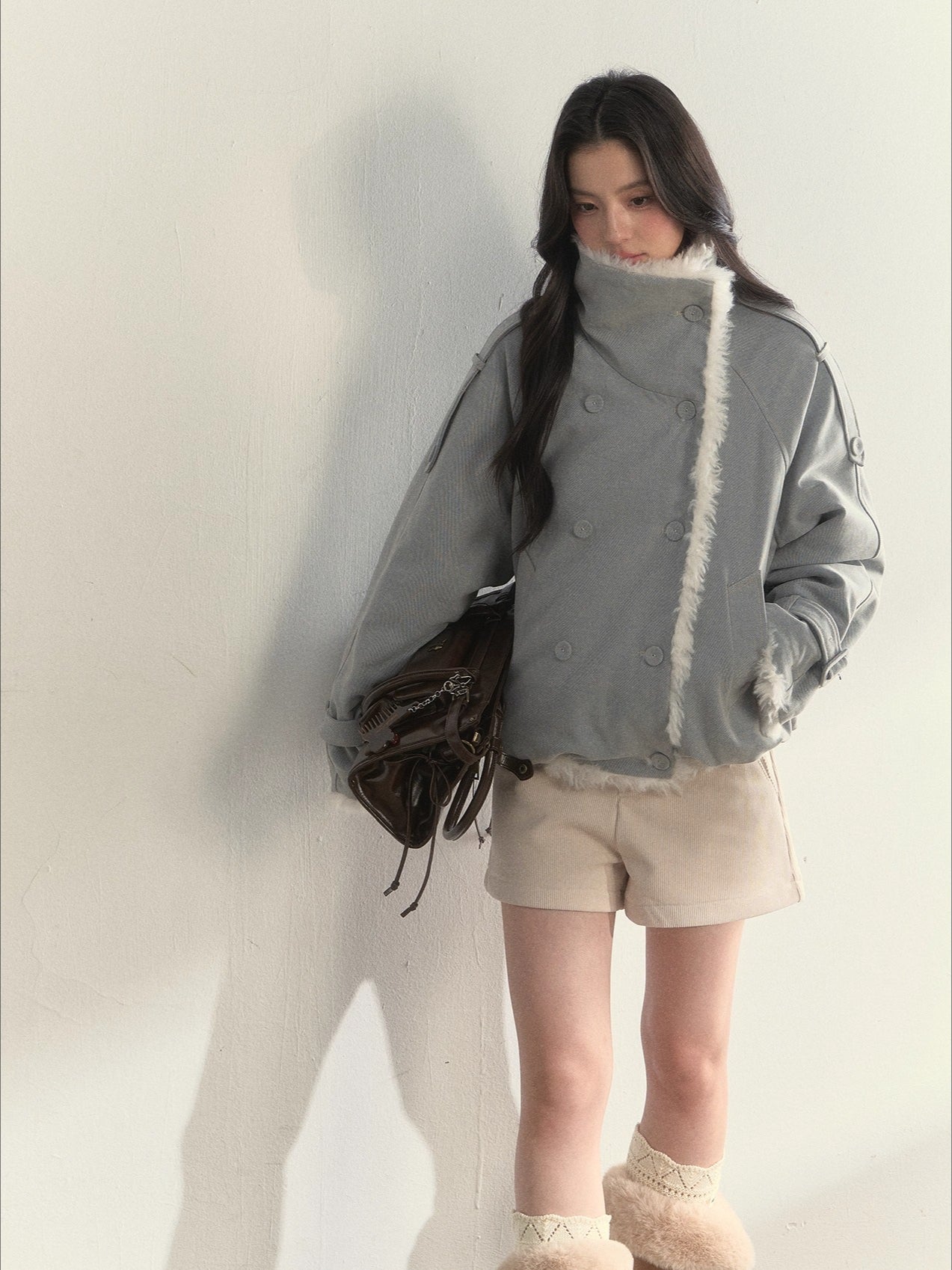 Reversible Fleece-Lined Cropped Jacket