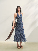 V-Neck Lace Spliced Halter Dress - CHINASQUAD