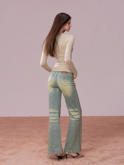 Round-Neck Fitted Knit T-Shirt