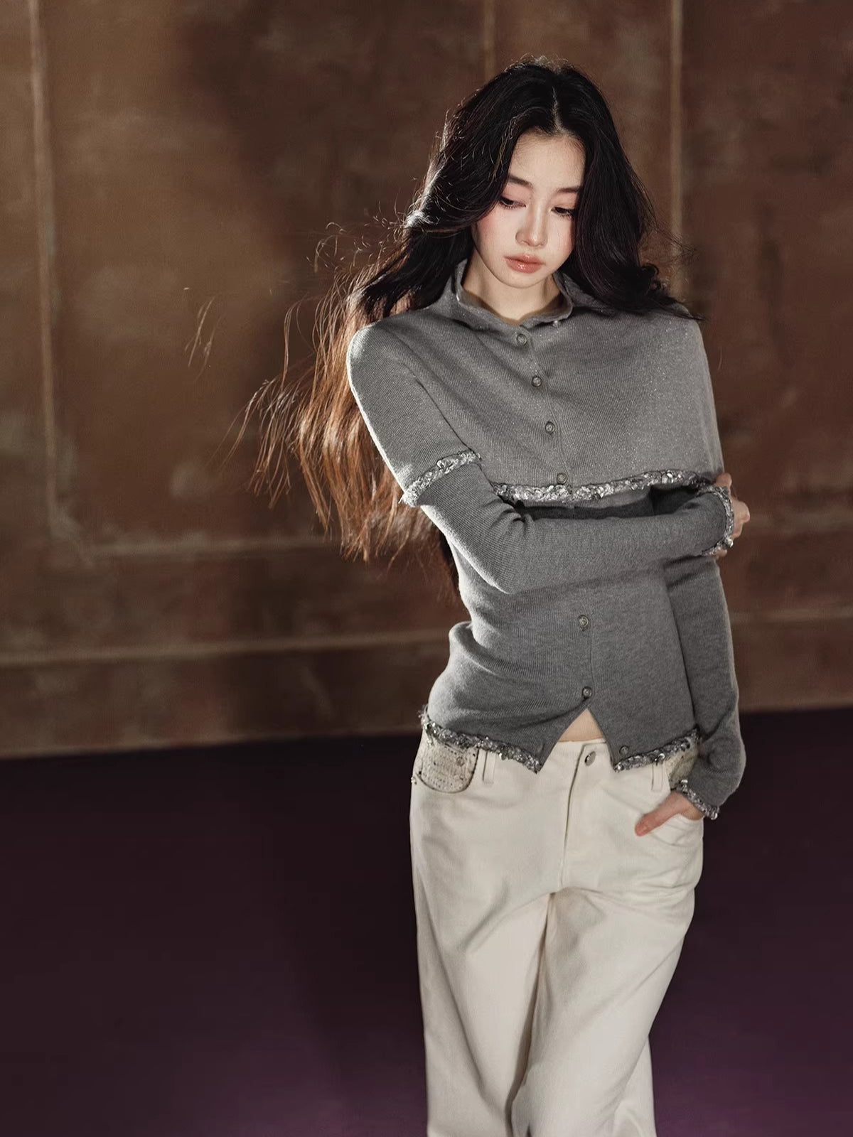 Detachable Cape Wool Knit Sweater