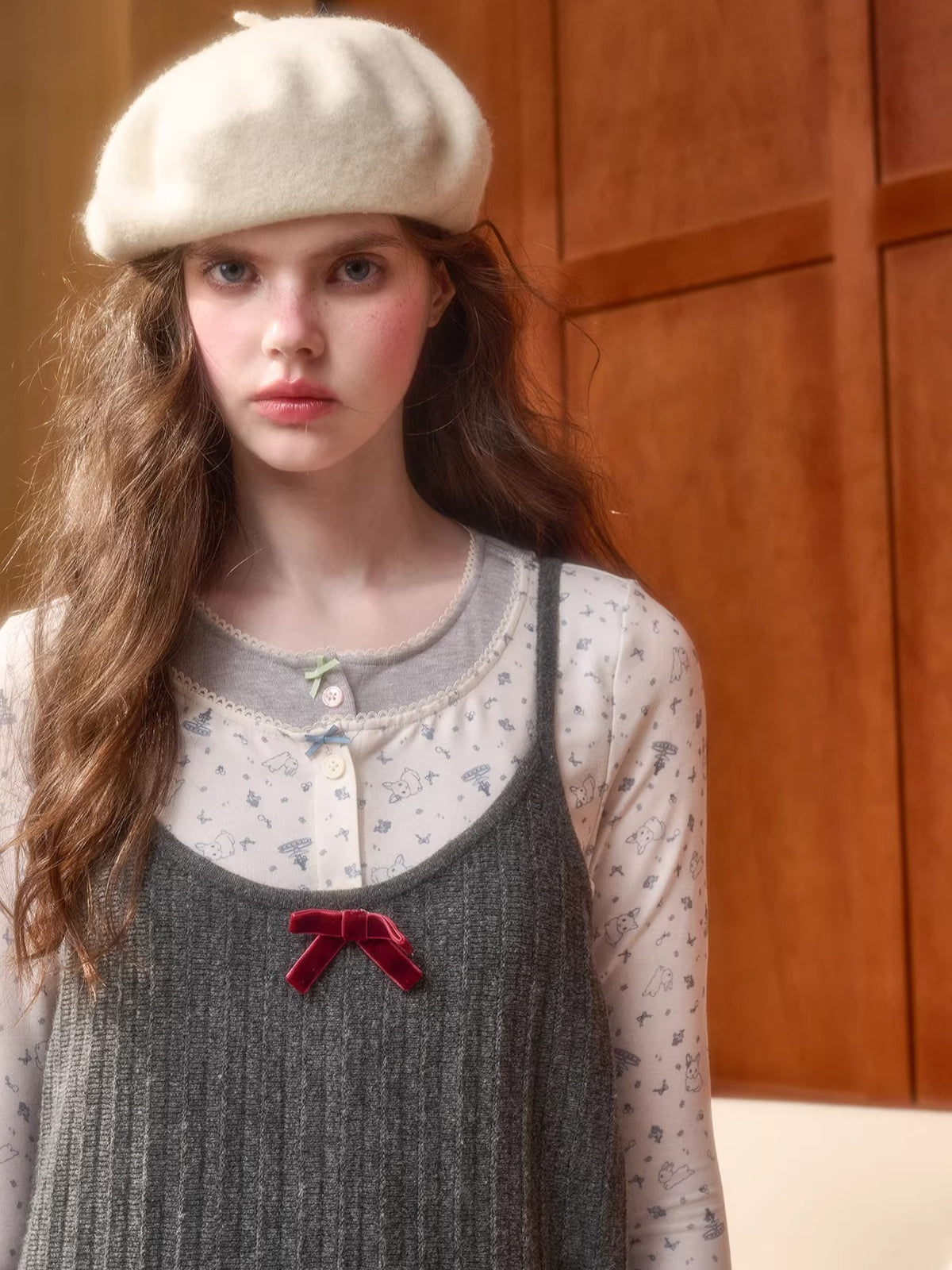 Wool Blend Pleated Knit Midi Dress