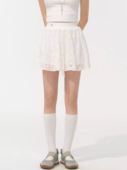 Collar Cut-Out Floral Shirt &amp; Skirt Set