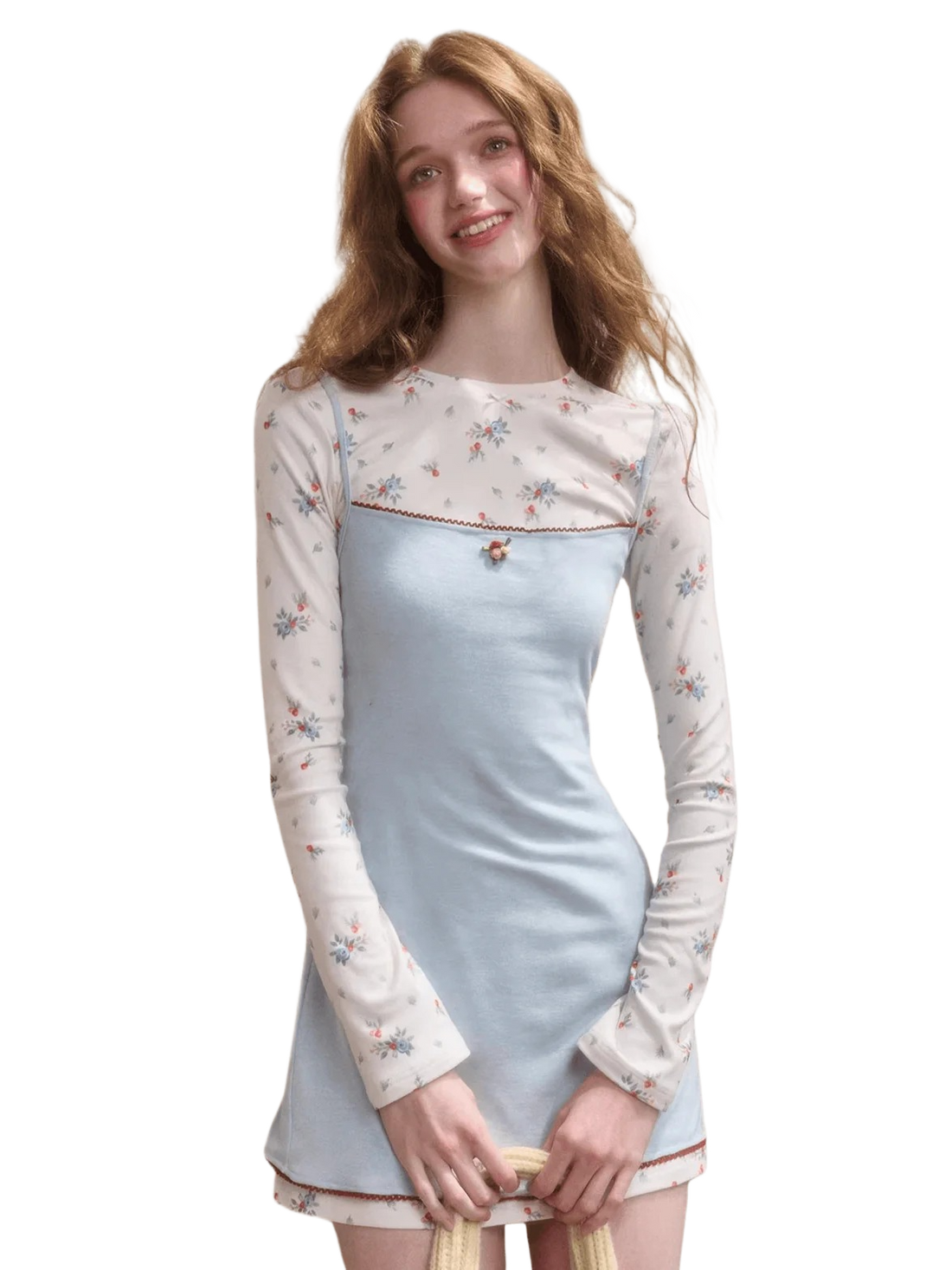 Mediterranean Floral Two-Piece Dress Set