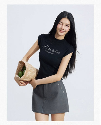 Soft Sculpt Rolled-Edge Sleeveless Knit Top