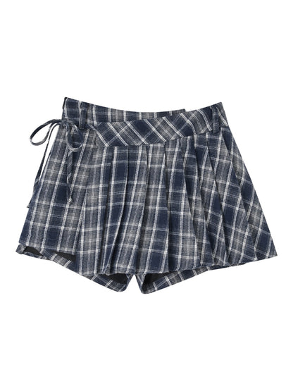 Plaid Hooded Long Sleeve Shirt &amp; Skirt Set