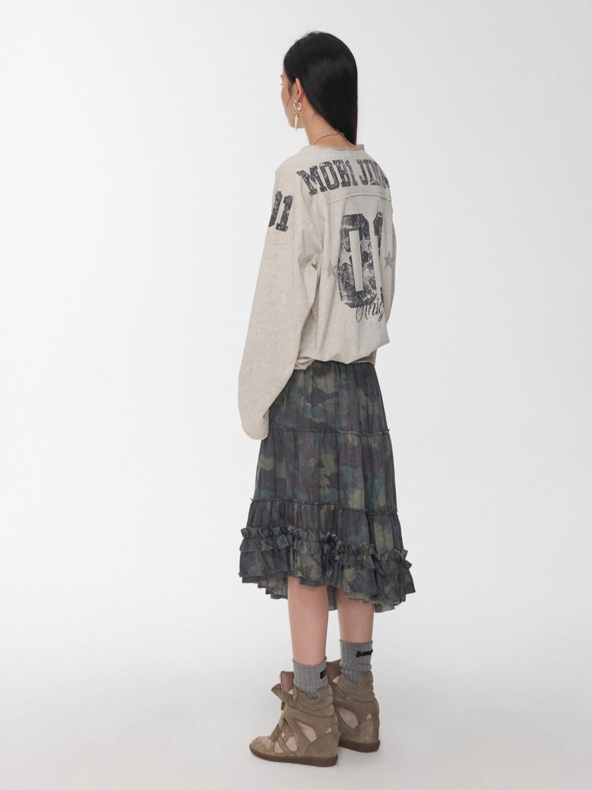 Crystal-Studded Long-Sleeve Tee