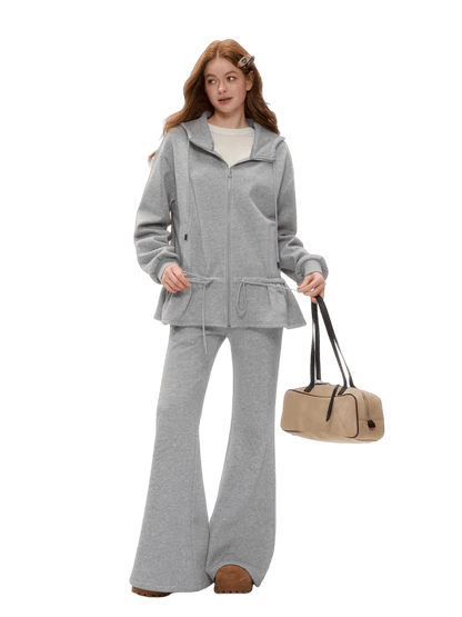 Sculpted Drawstring Cocoon Fleece Hoodie Jacket