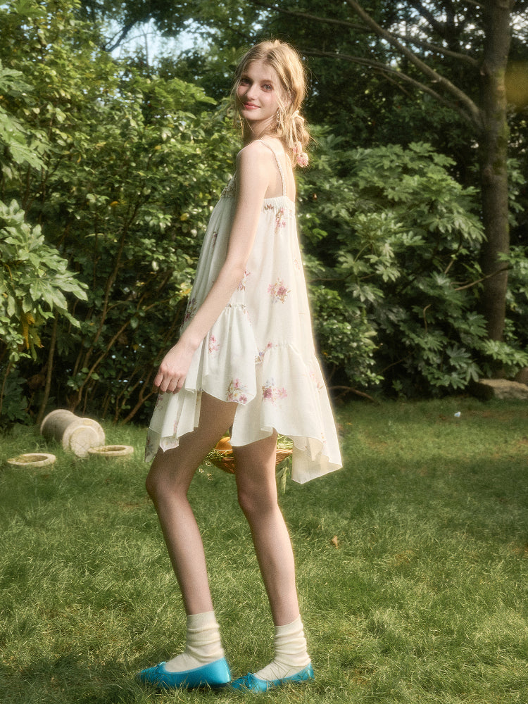 Irregular Lace Puff Dress - CHINASQUAD