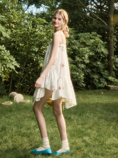Irregular Lace Puff Dress - CHINASQUAD