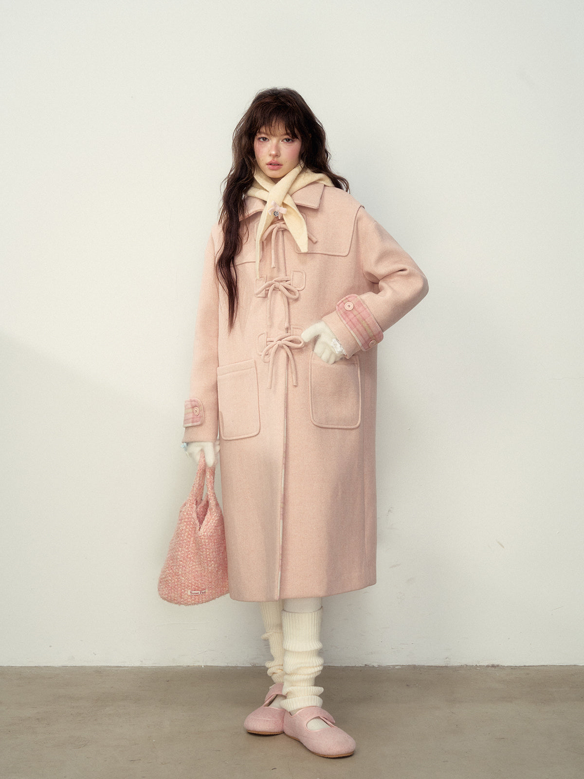 Wool Bow Toggle Coat