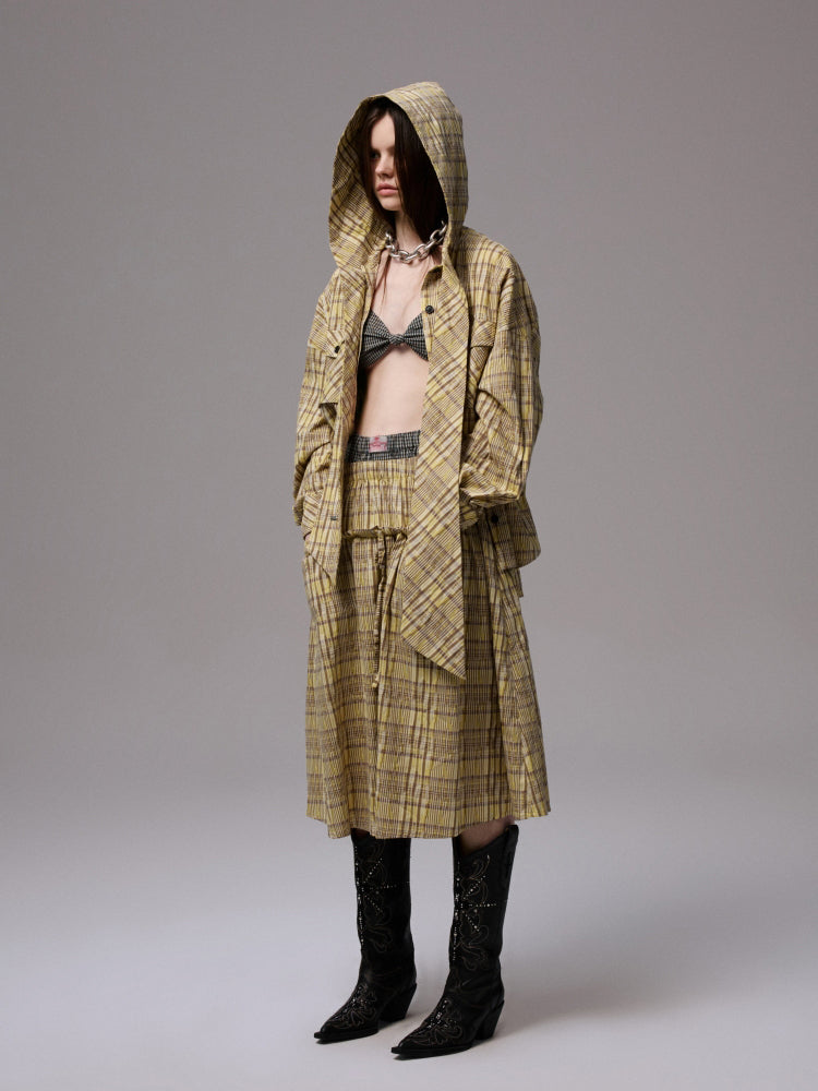 Plaid Hooded Shirt - CHINASQUAD