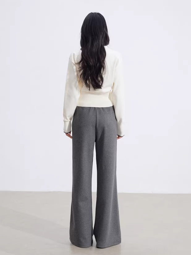 Layered-Effect Panelled Wide-Leg Pants