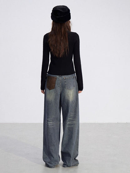 Dual-Layer Cable-Knit Long-Sleeve Turtleneck