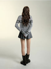 Black & Gray Cardigan Sweater - CHINASQUAD