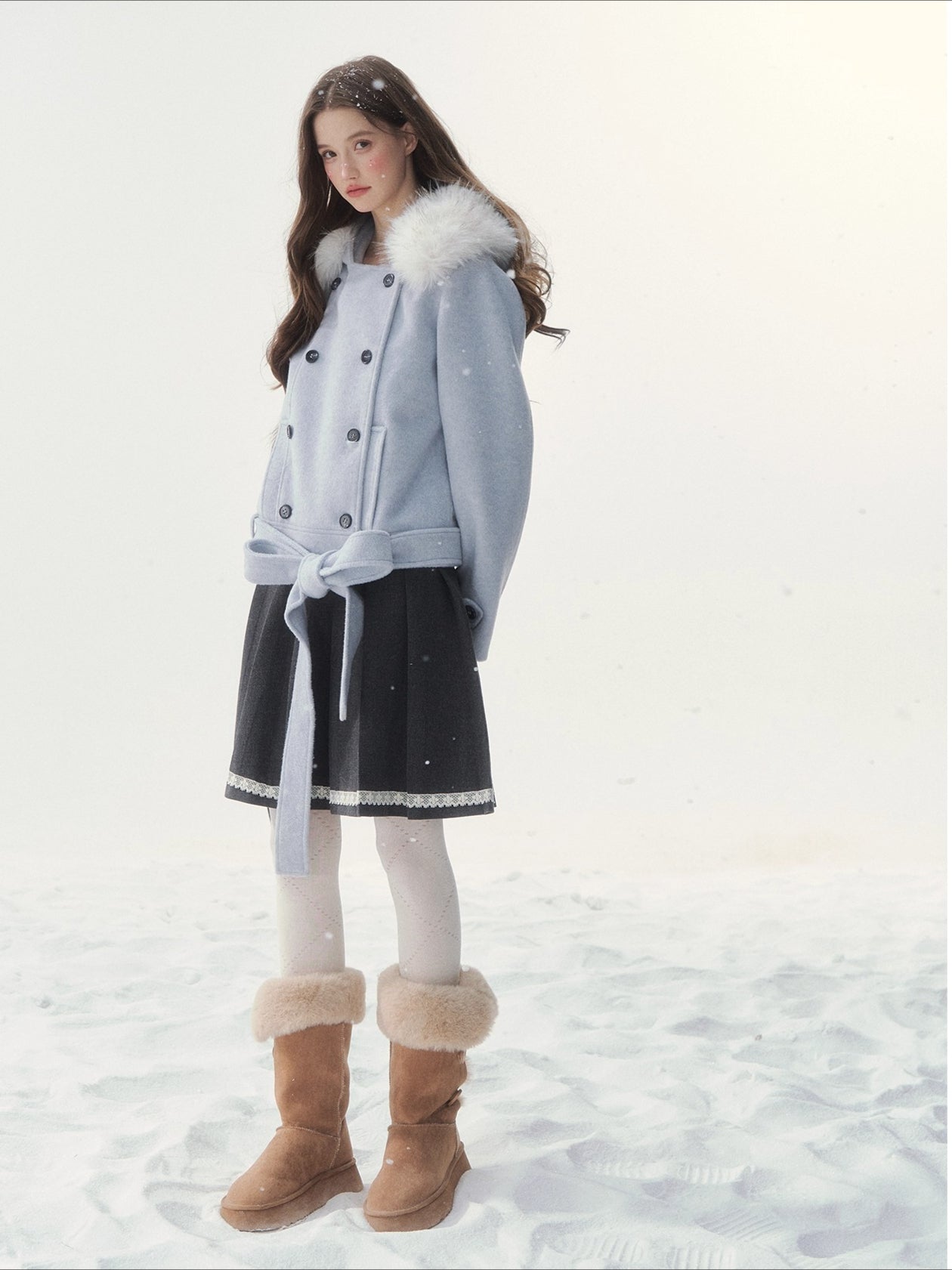 Vintage Double-Breasted Wool-Blend Jacket