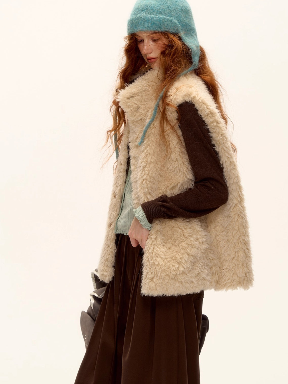 Reversible Plaid Fleece Button-Up Vest