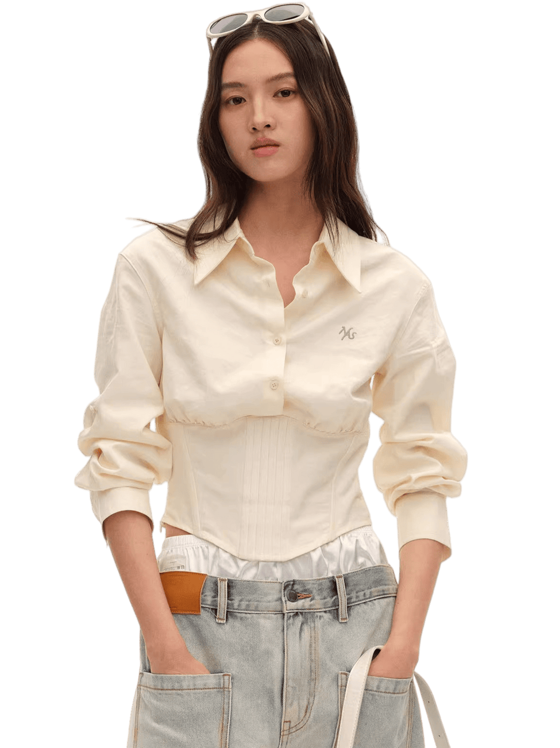 Rider Lyocell-Cotton Multiway Cropped Shirt