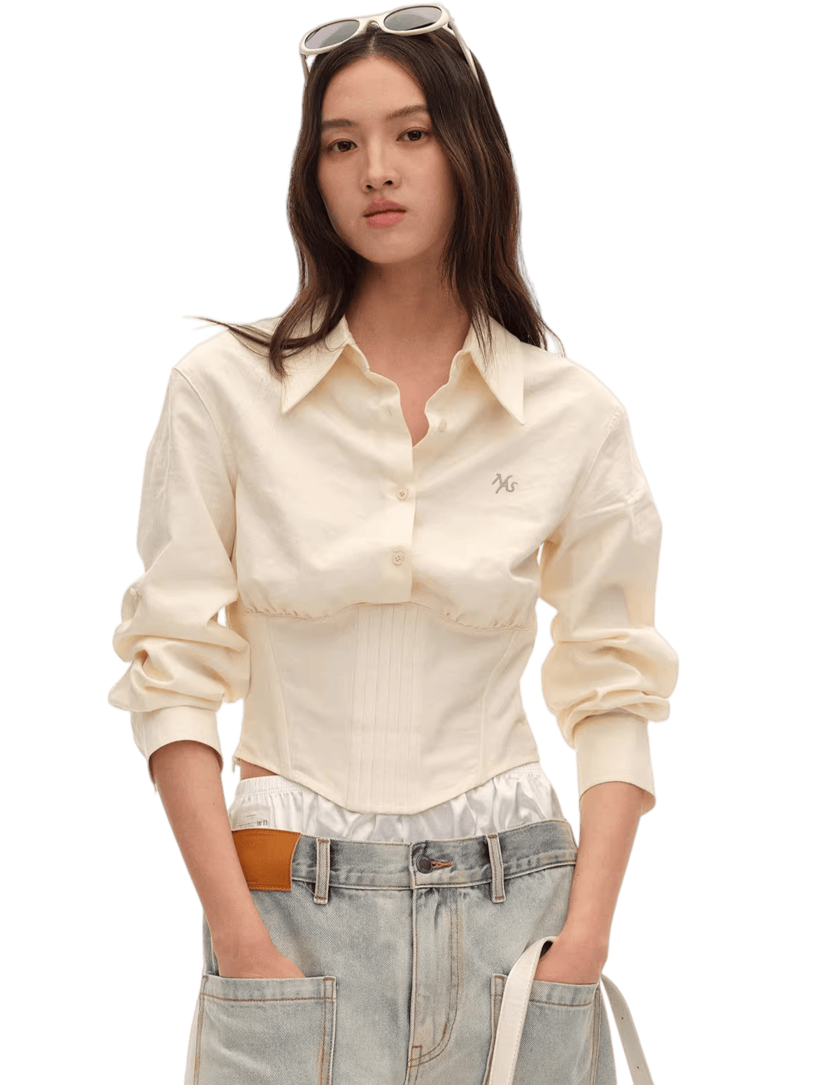 Rider Lyocell-Cotton Multiway Cropped Shirt