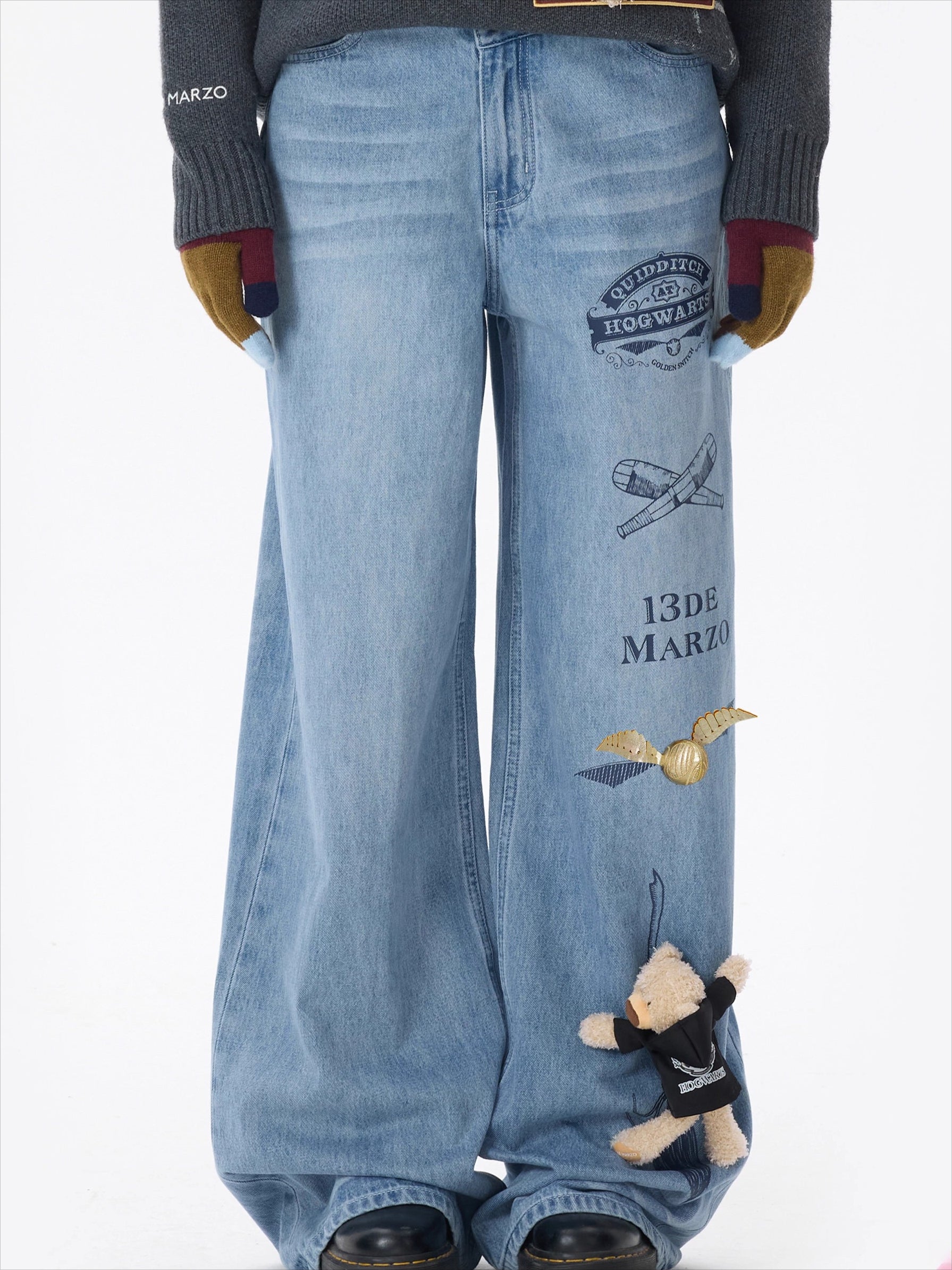 Quidditch Printed Straght-Leg Jeans