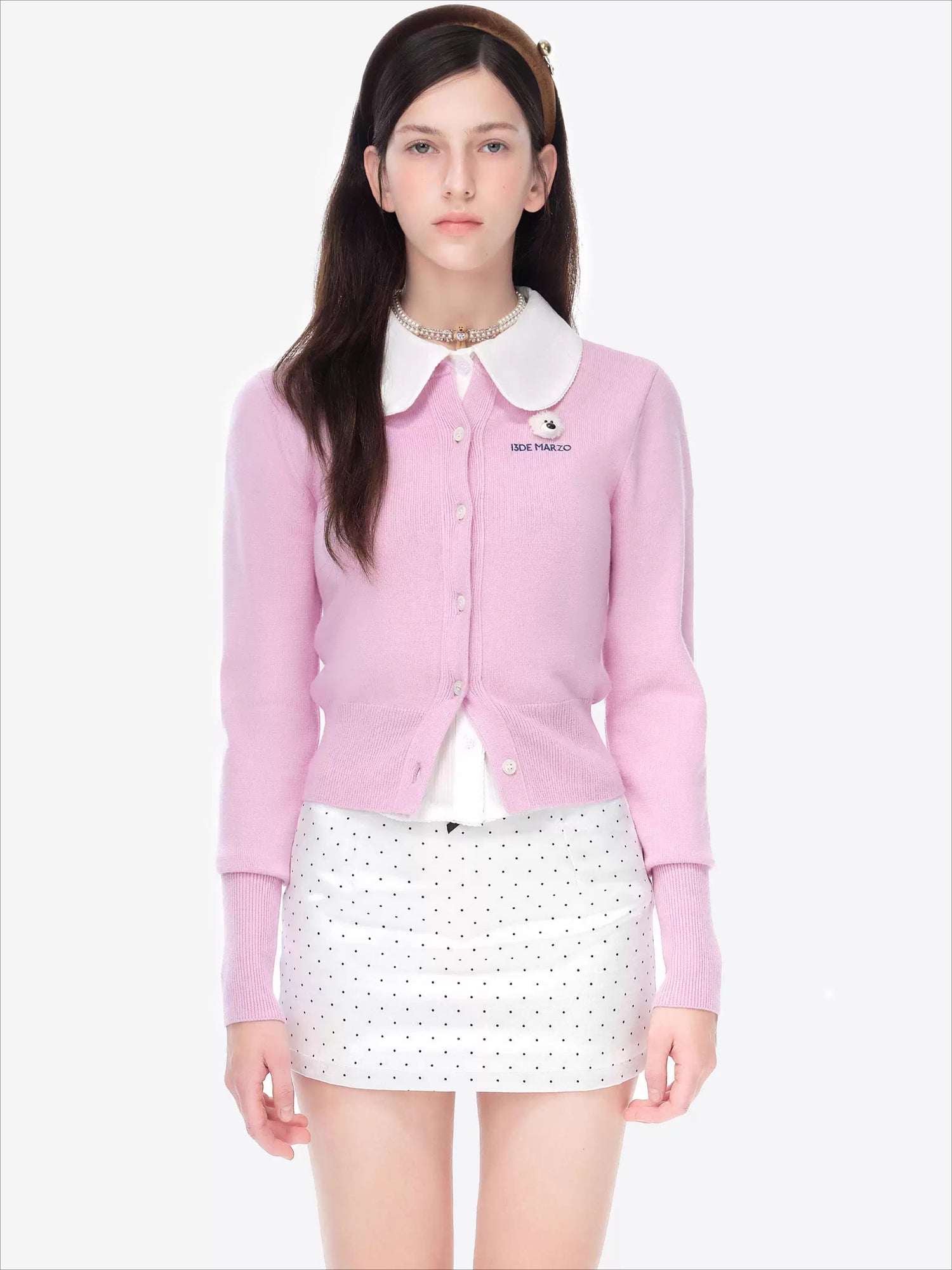 Cropped Knit Cardigan Sweater