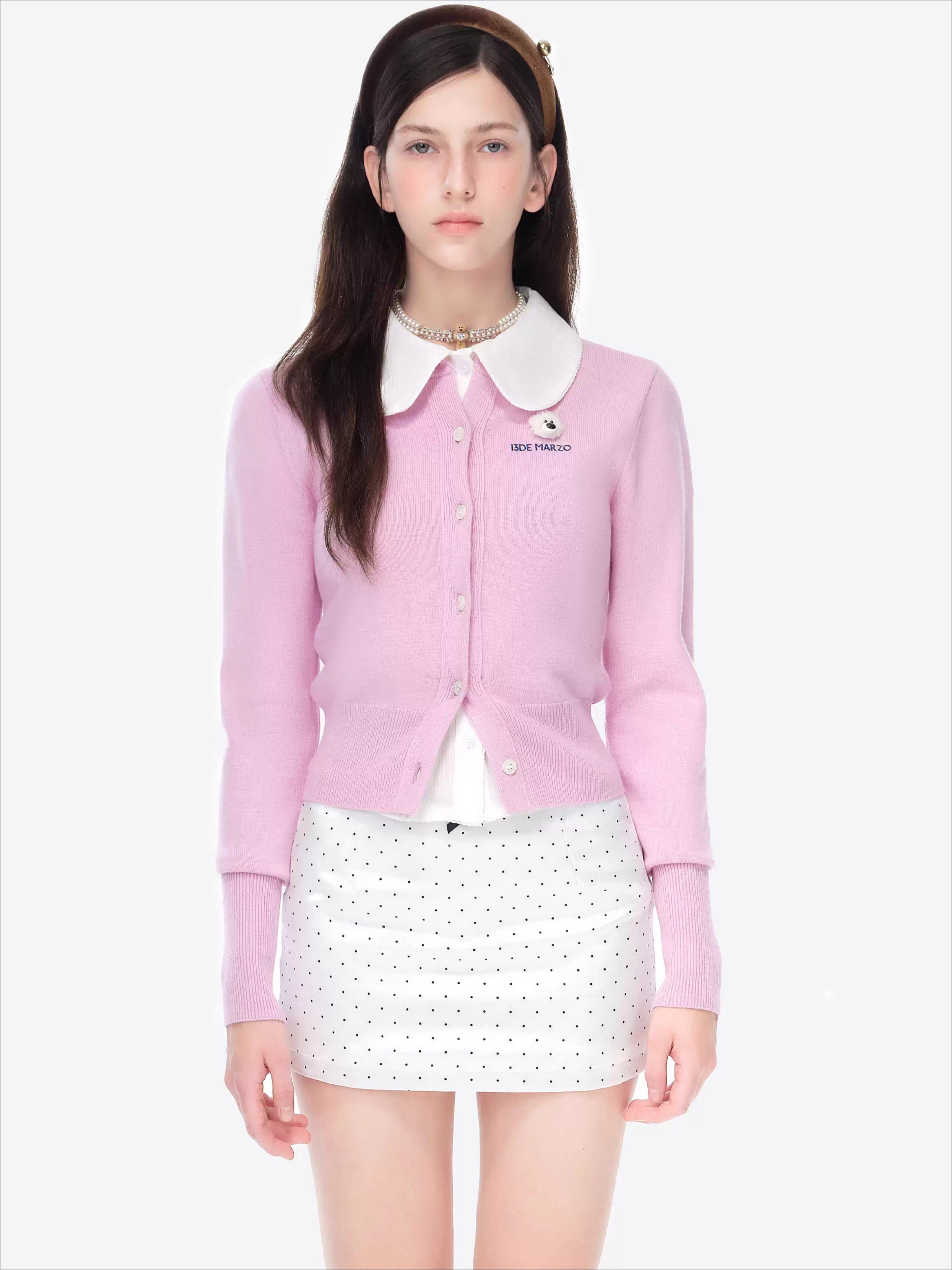 Cropped Knit Cardigan Sweater