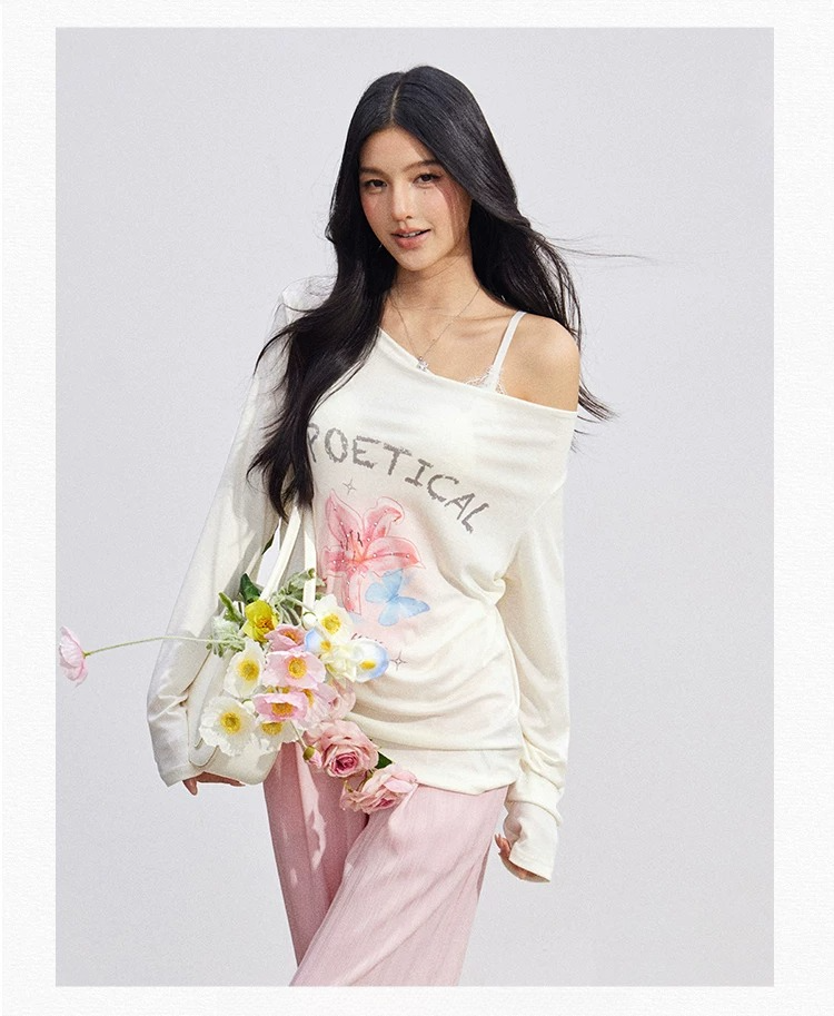 Soft Drape Floral Sun Protection Long Sleeve Top