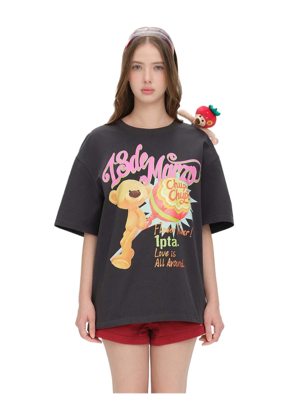 Bear Graphic Lollipop Oversized T-shirt