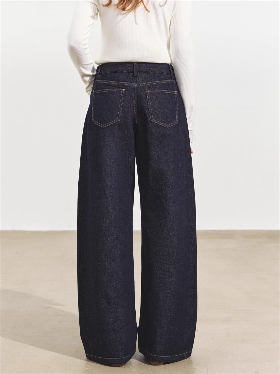 Raw Denim Pleated Banana Pants