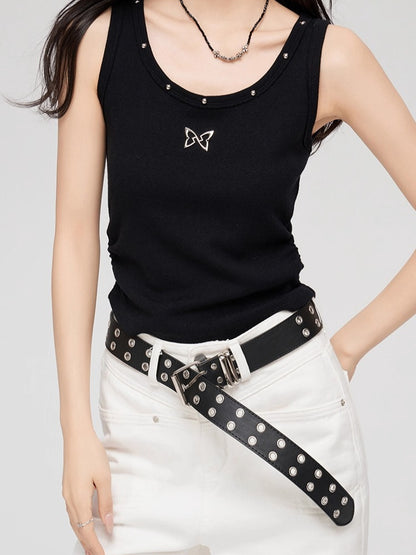 Butterfly Charm U-Neck Tank Top