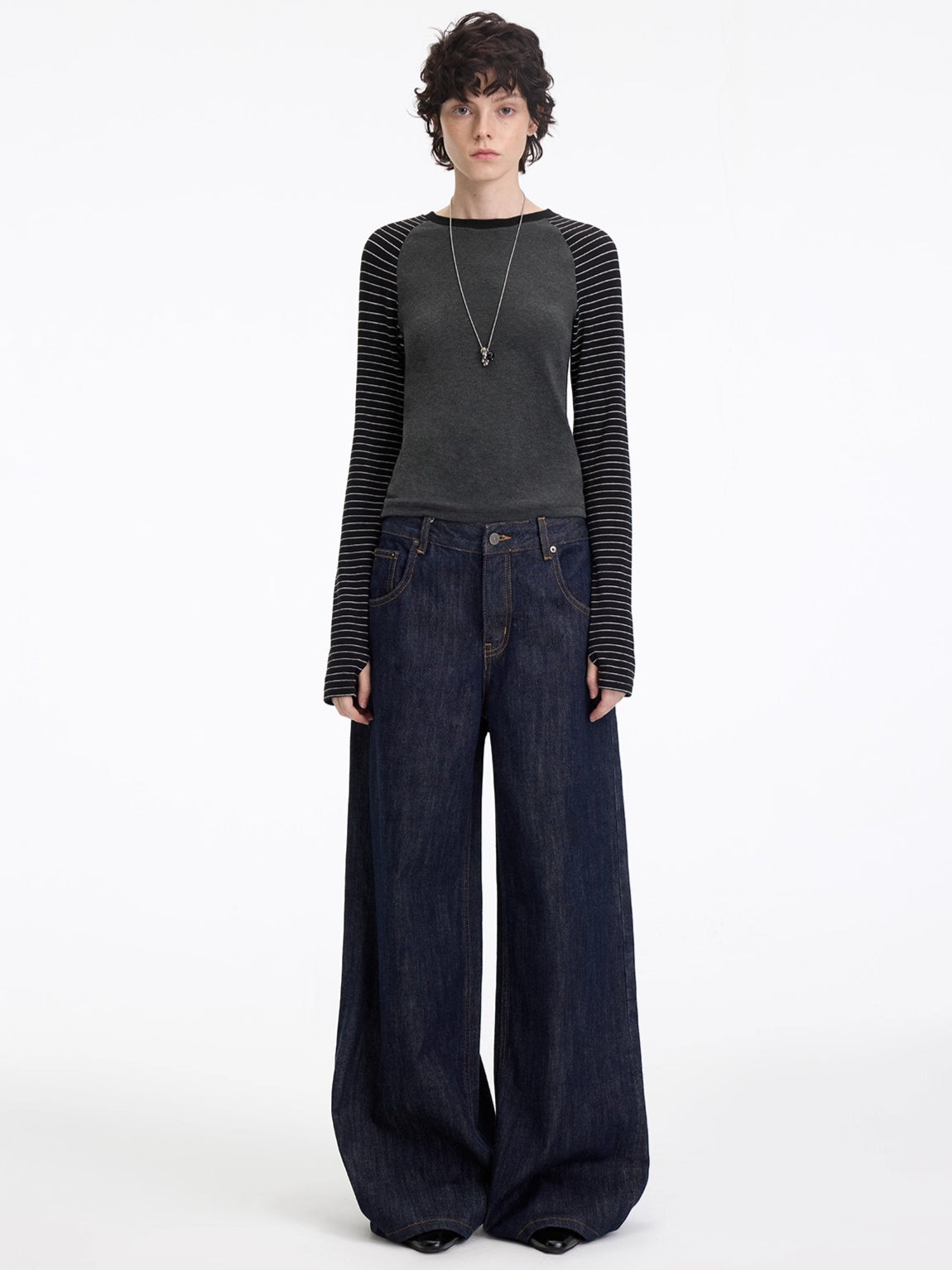 Contrast Raglan Slim-Fit Long-Sleeve Tee