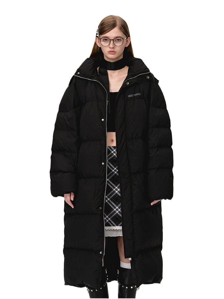 Long Hooded Down Parka Coat