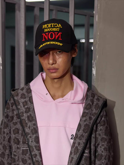 Heavy Embroidered Graphic Denim Baseball Cap