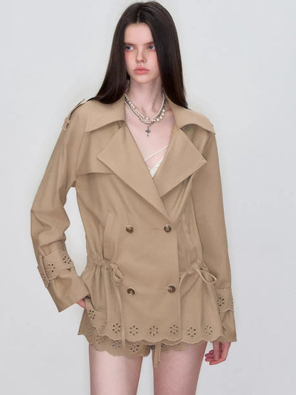 Embroidered Drawstring Jacket