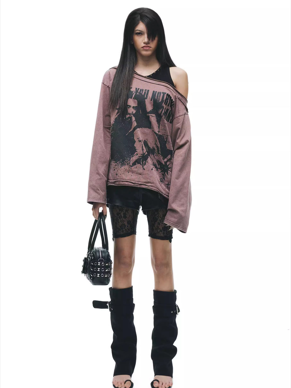 24ANS Salt-Washed Grunge Graphic T-Shirt – view 2
