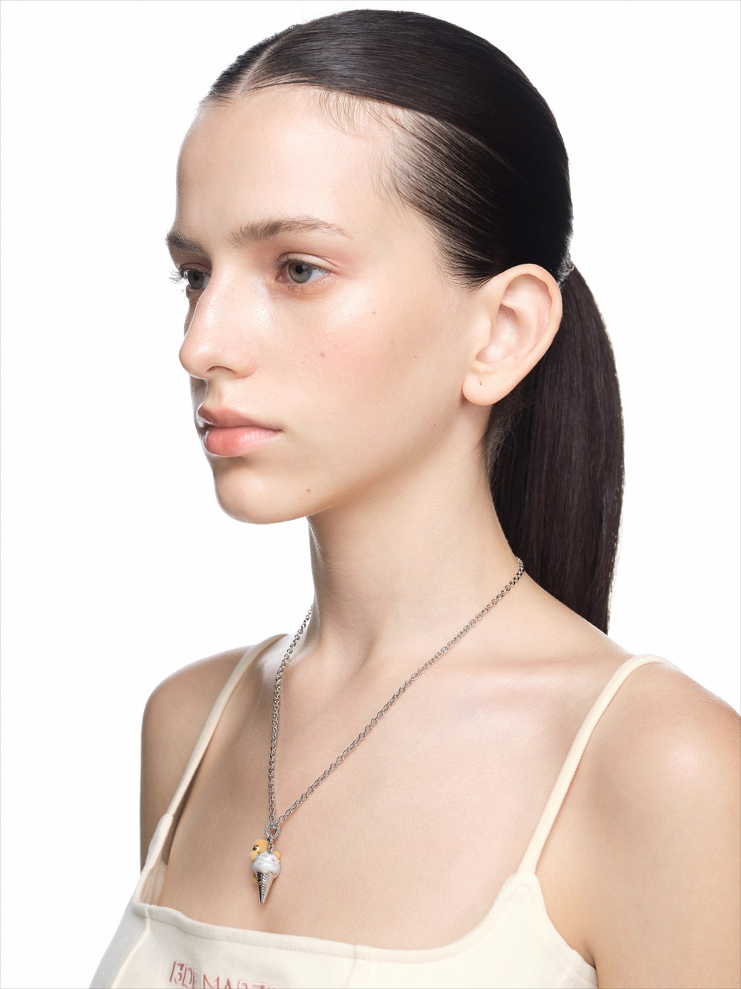 Ice Cream Teddy Vintage Silver Necklace