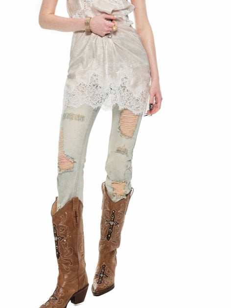 Distressed Flare Jeans