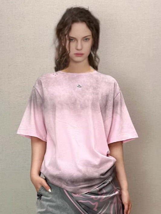 Spray-Print Loop Logo Cotton T-Shirt