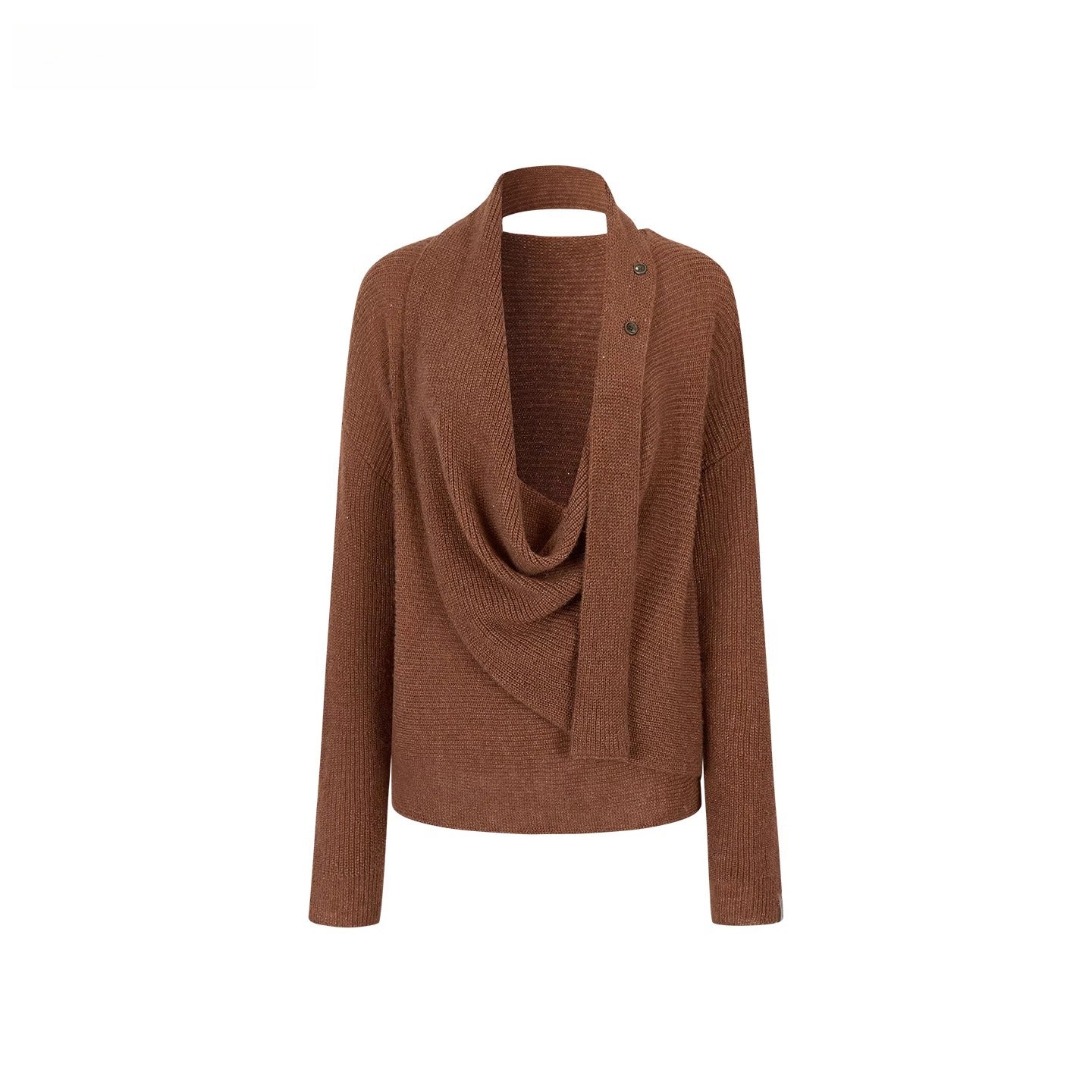 Shimmer Drape-Neck Sweater