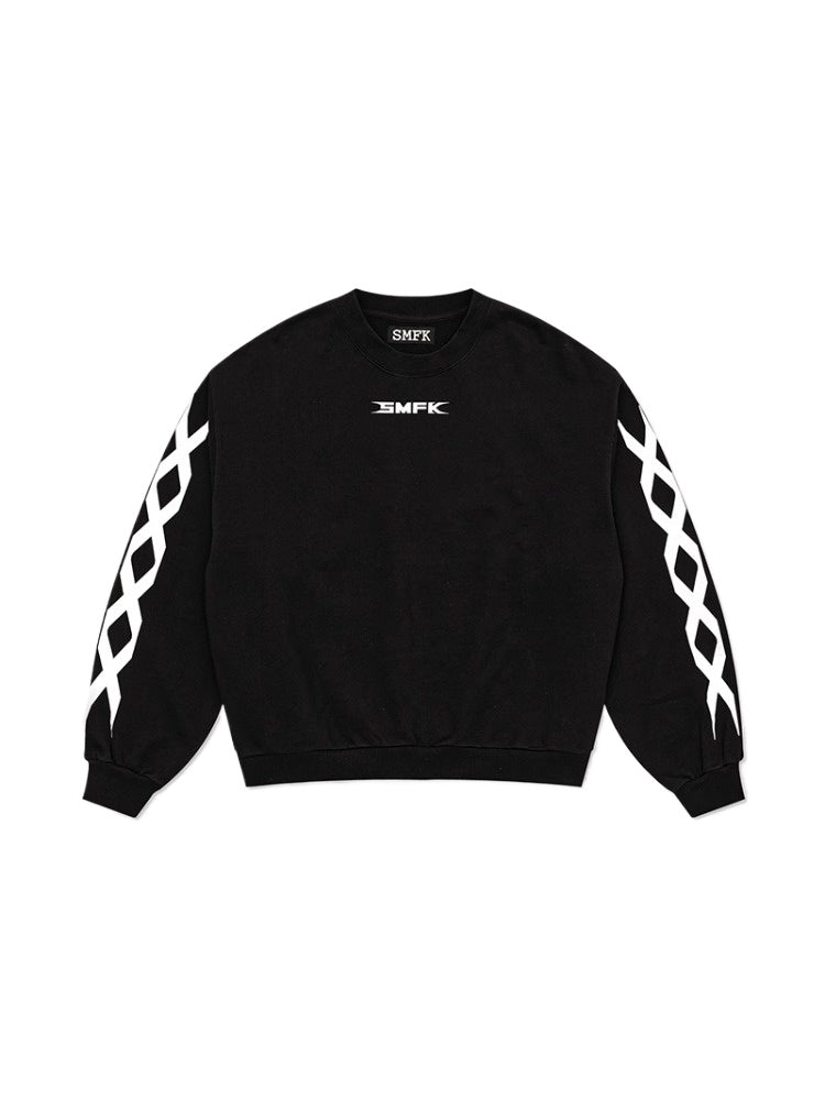 Black &amp; Gray Chain Racing Oversized Sweatshirt