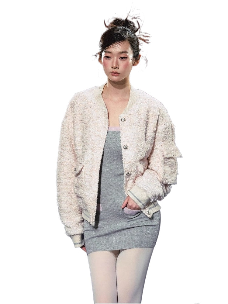 Tweed Textured Drop-shoulder Jacket