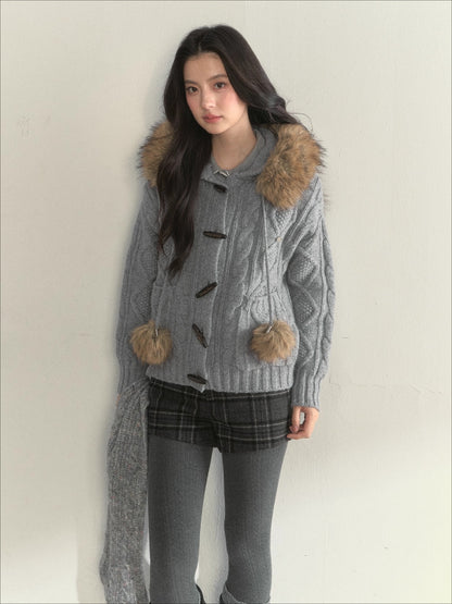 Textured Cable-Knit Wool Sweater