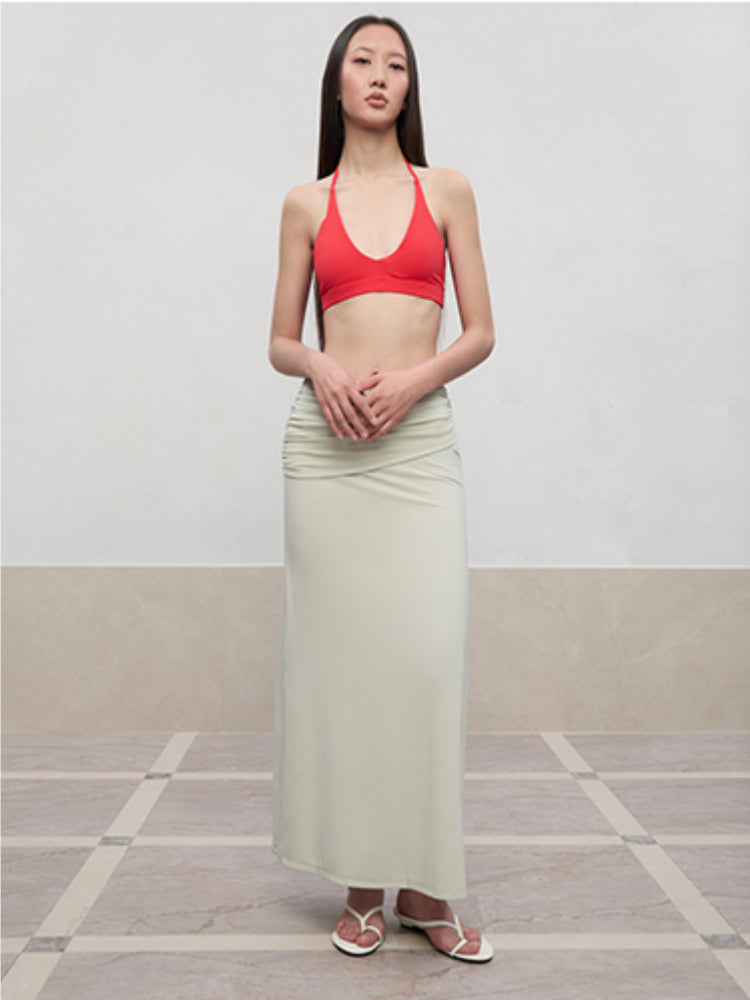 Layered Color Blocking U-Neck Halter Vest
