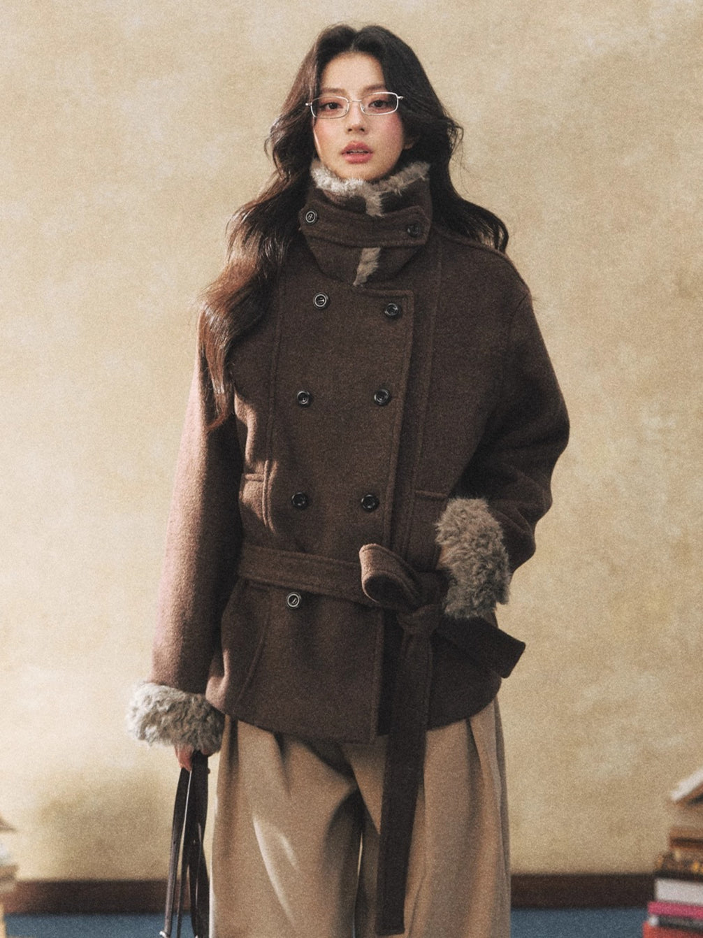 Double-Breasted Wool-Blend Jacket