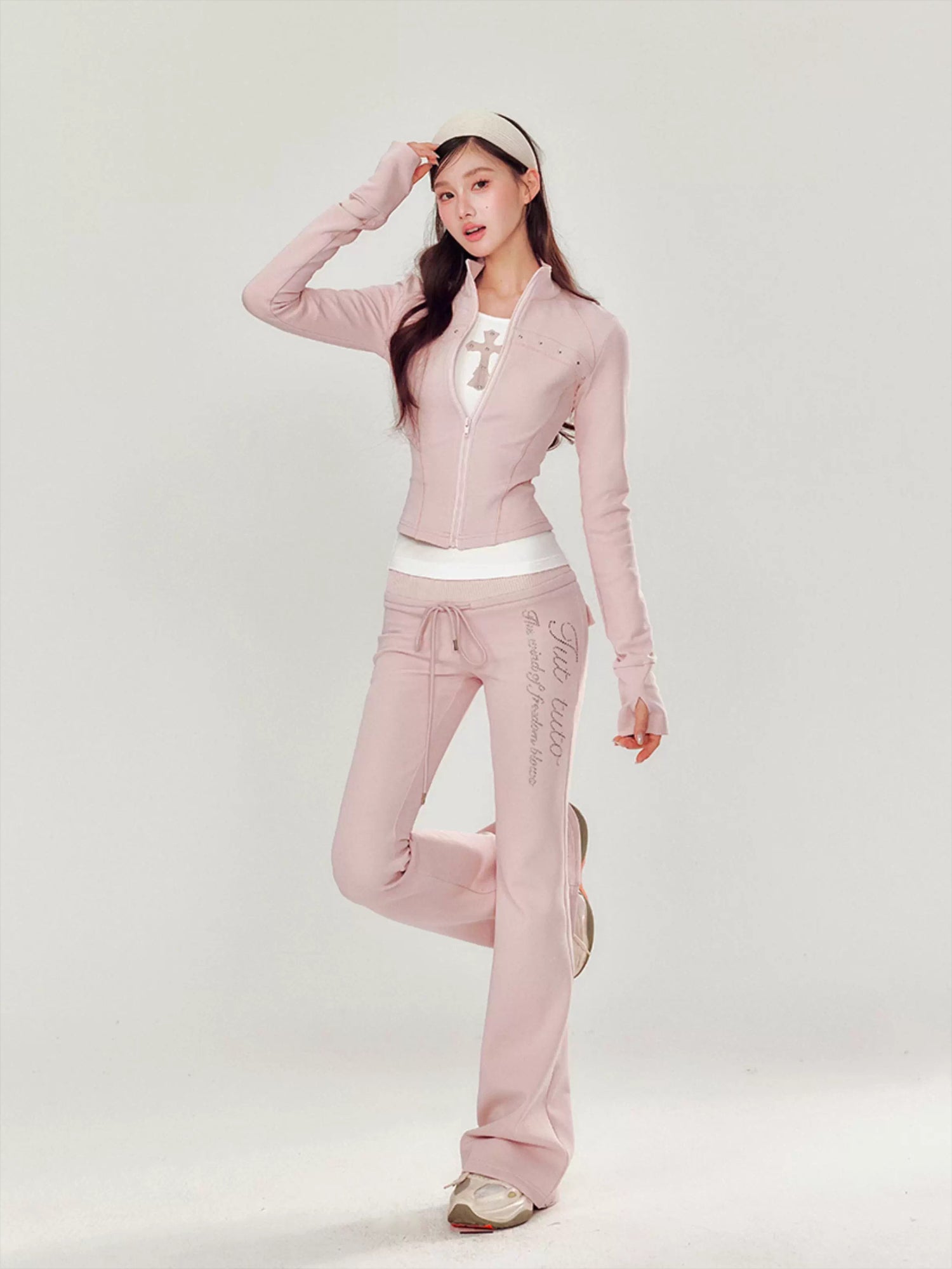 Pink Luxe Yoga Tracksuit Set