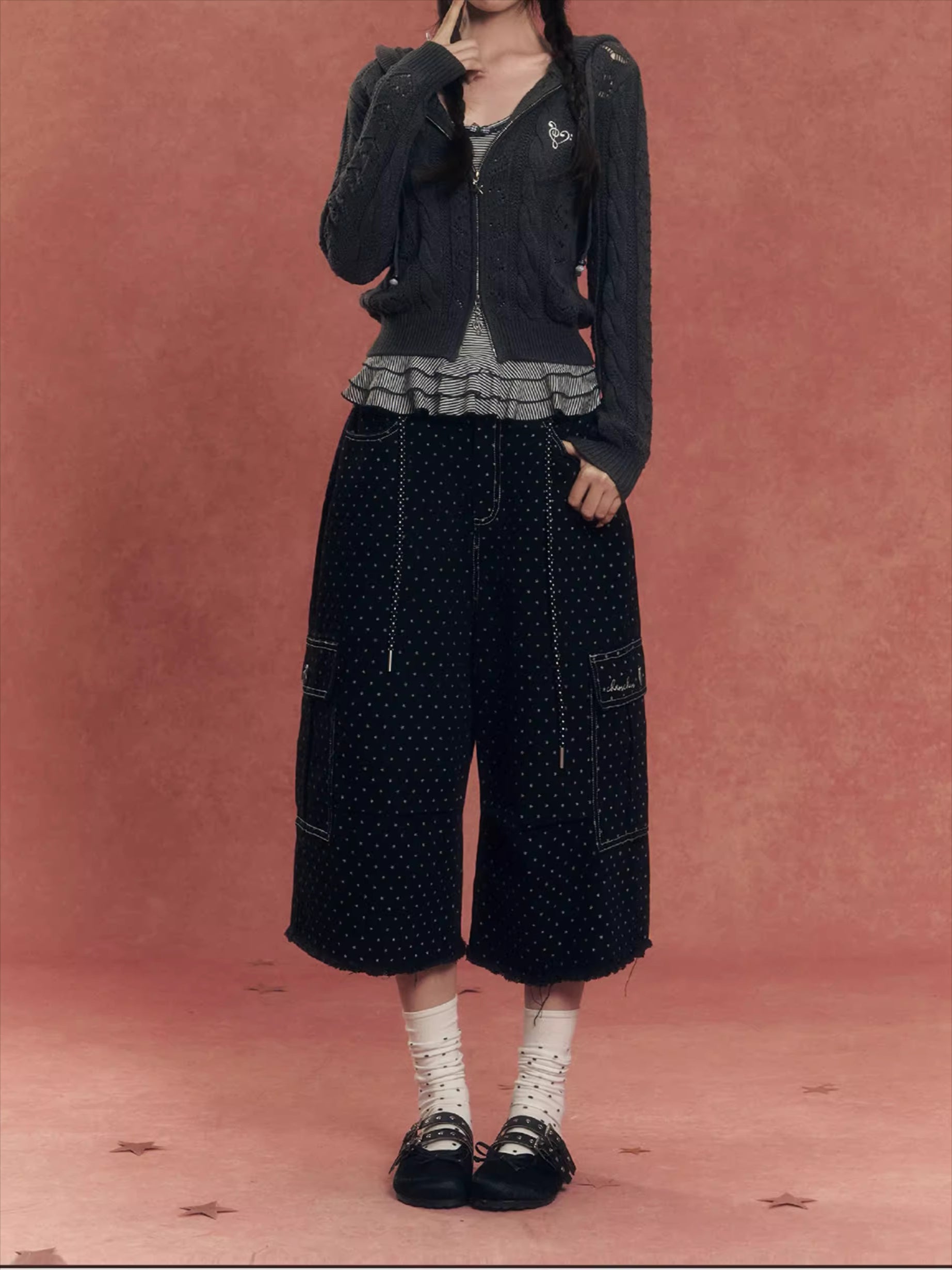 Vintage Washed Cropped Denim Pants