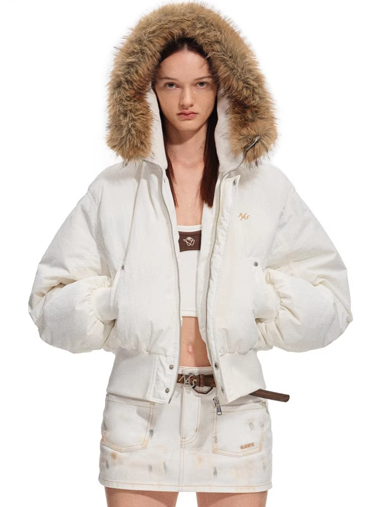 Polar Eco-Faux Fox Fur Down Jacket